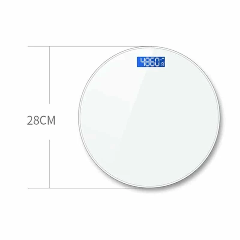 (image for) Household Electronic Scale Intelligent Automatic shut-down LCD Display USB Rechargeable Accurate Round Scale Body Scale for Health Fat Loss Measuring